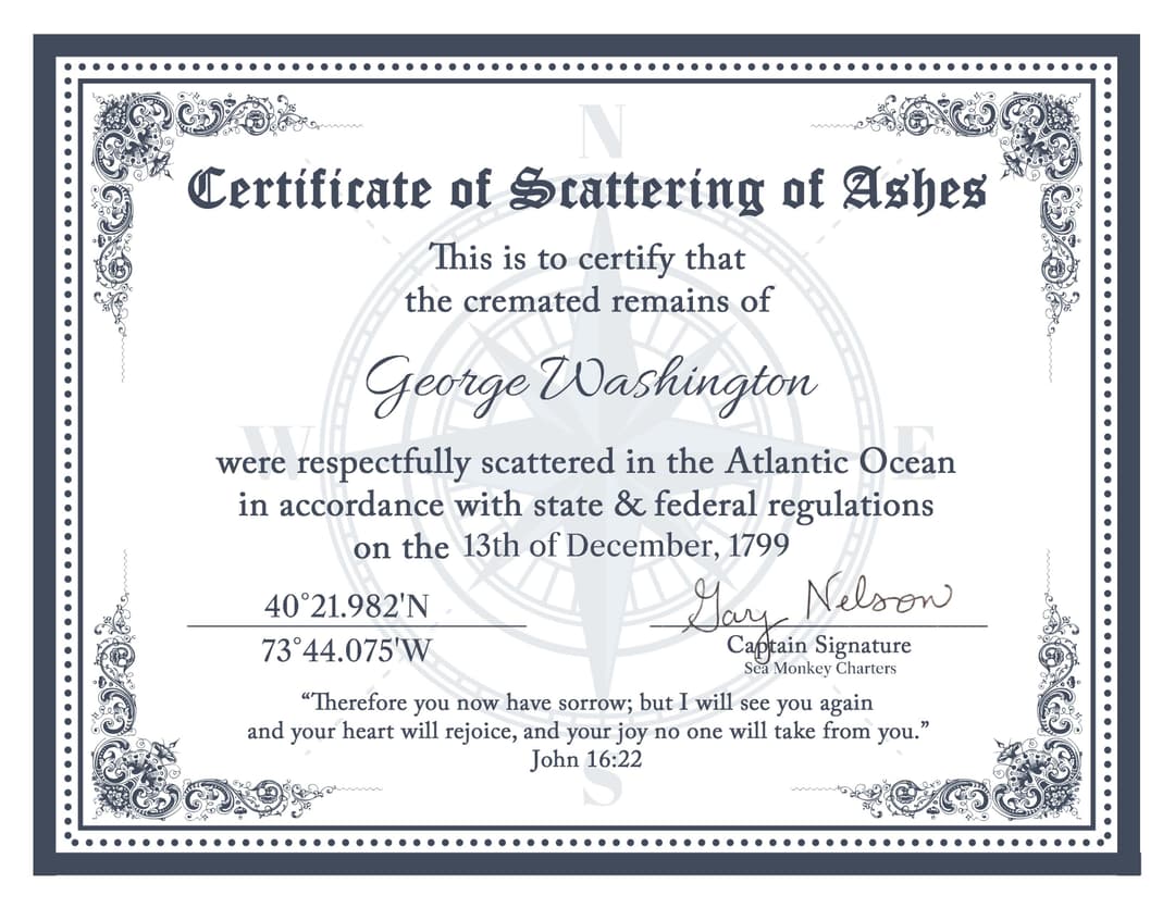 Sample SeaMark Certificate